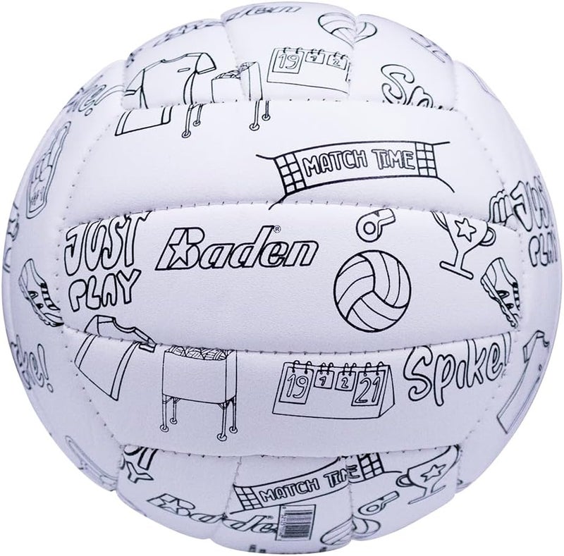 Baden Color Your Own Mini Volleyball Kit | Great Gift for Kids to Custom Design Your Ball for Play | Includes 1 Mini Volleyball Ball, 6 Markers, & 1 Pump - Image 2